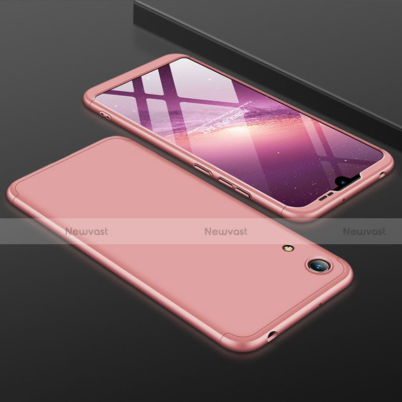 Hard Rigid Plastic Matte Finish Front and Back Cover Case 360 Degrees for Huawei Y6 (2019) Rose Gold