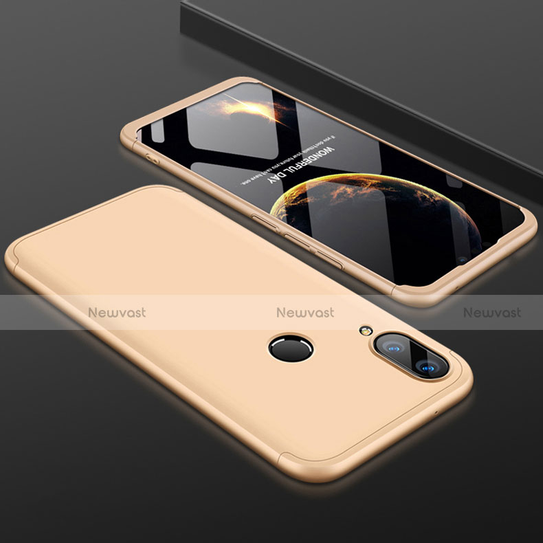 Hard Rigid Plastic Matte Finish Front and Back Cover Case 360 Degrees for Huawei Y9 (2019) Gold