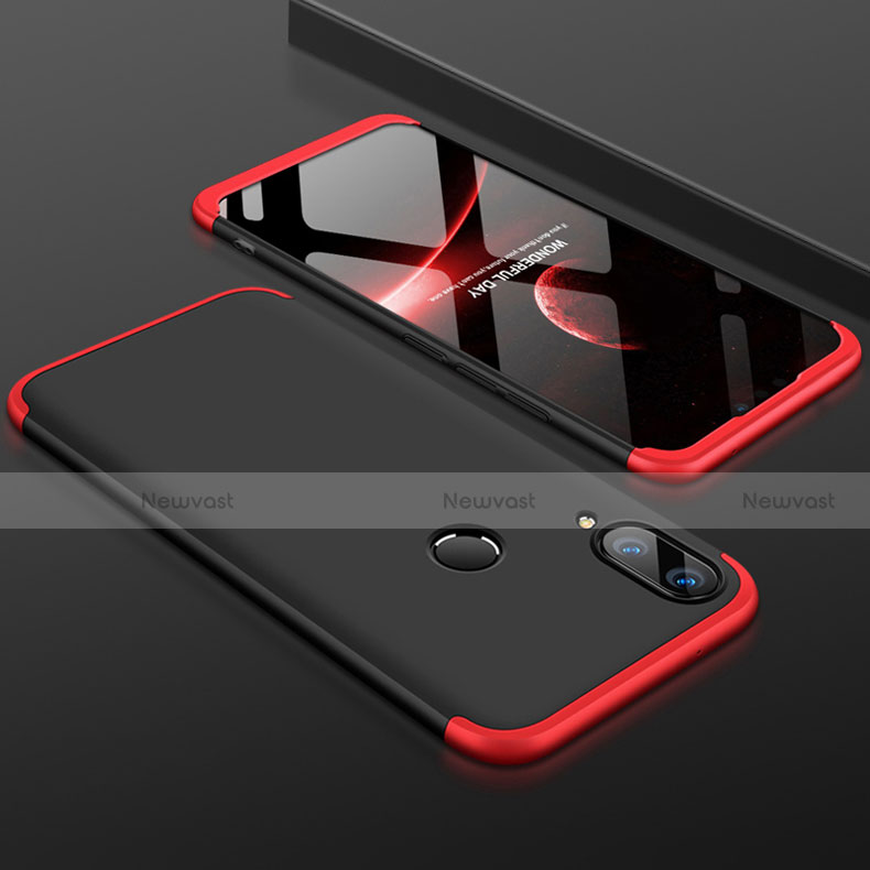 Hard Rigid Plastic Matte Finish Front and Back Cover Case 360 Degrees for Huawei Y9 (2019) Red and Black