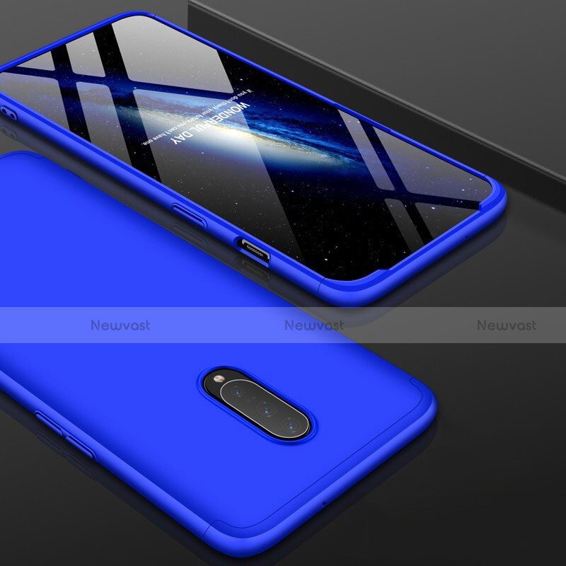 Hard Rigid Plastic Matte Finish Front and Back Cover Case 360 Degrees for OnePlus 7 Pro Blue