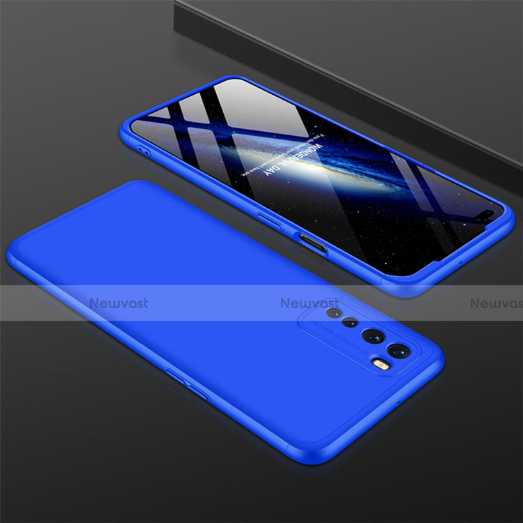 Hard Rigid Plastic Matte Finish Front and Back Cover Case 360 Degrees for OnePlus Nord Blue