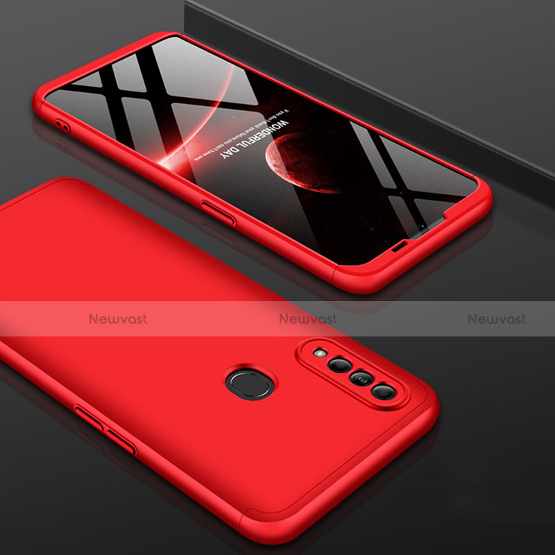 Hard Rigid Plastic Matte Finish Front and Back Cover Case 360 Degrees for Oppo A31 Red