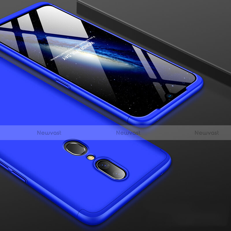 Hard Rigid Plastic Matte Finish Front and Back Cover Case 360 Degrees for Oppo A9 Blue