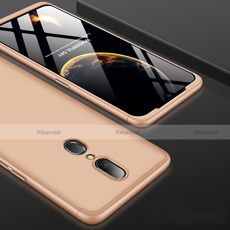 Hard Rigid Plastic Matte Finish Front and Back Cover Case 360 Degrees for Oppo A9 Gold