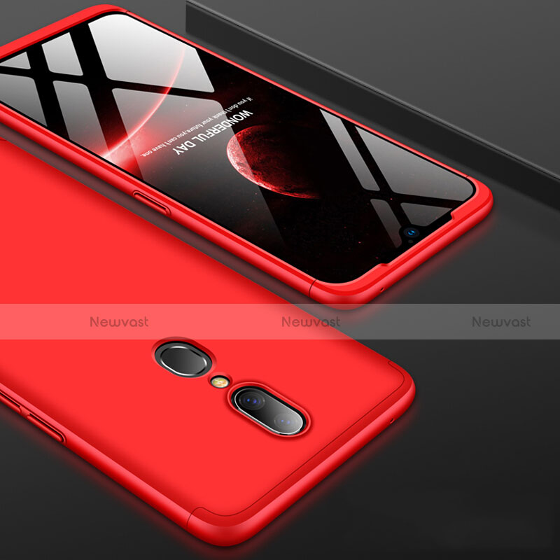 Hard Rigid Plastic Matte Finish Front and Back Cover Case 360 Degrees for Oppo A9 Red