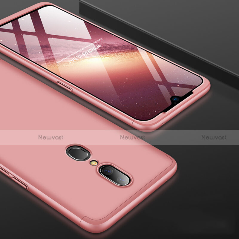 Hard Rigid Plastic Matte Finish Front and Back Cover Case 360 Degrees for Oppo A9 Rose Gold