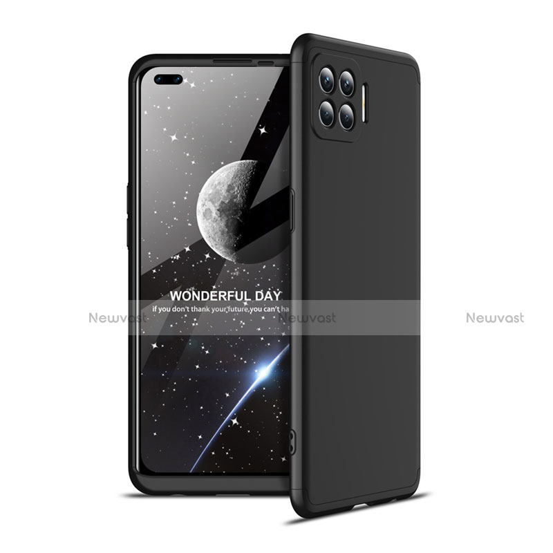 Hard Rigid Plastic Matte Finish Front and Back Cover Case 360 Degrees for Oppo A93 Black