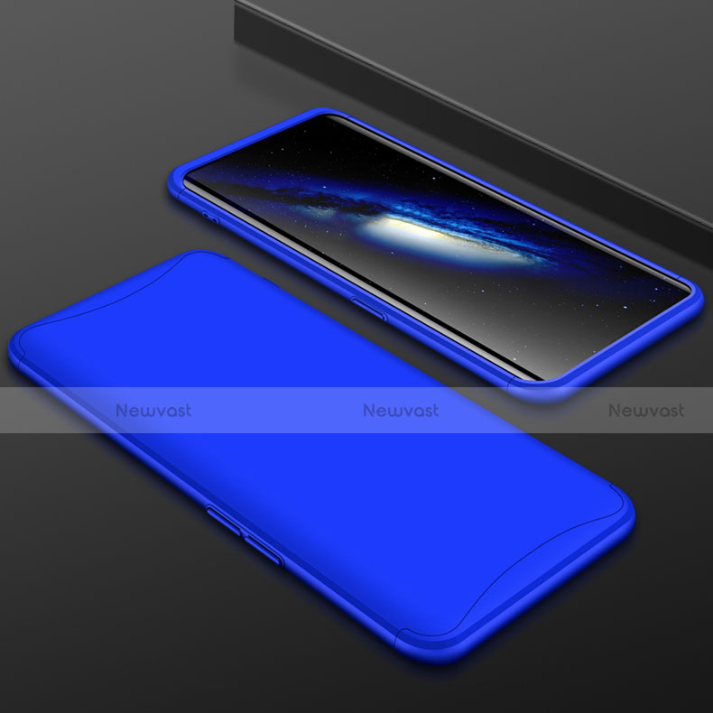 Hard Rigid Plastic Matte Finish Front and Back Cover Case 360 Degrees for Oppo Find X Blue