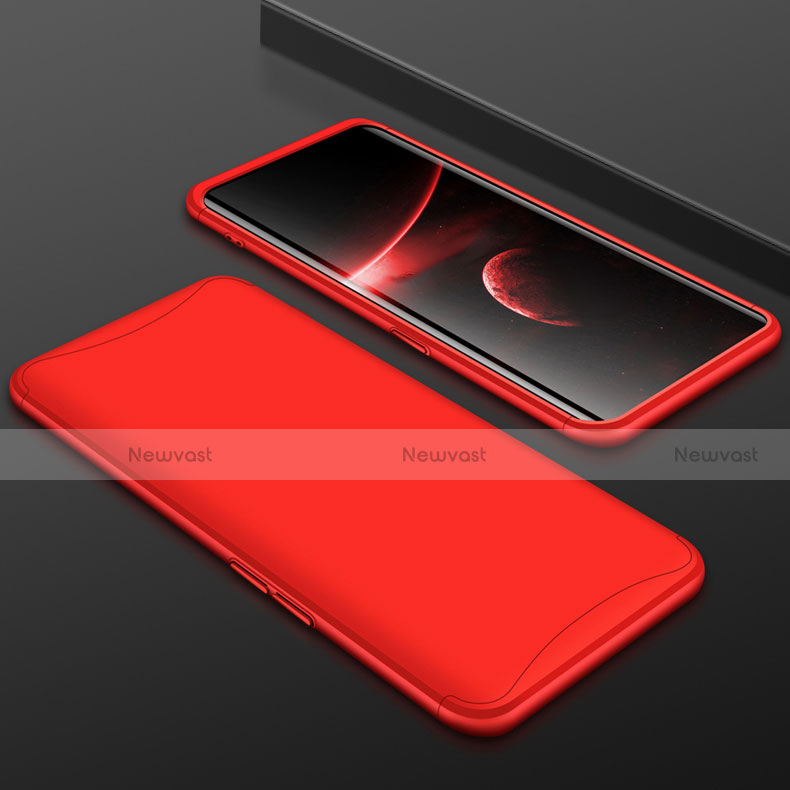 Hard Rigid Plastic Matte Finish Front and Back Cover Case 360 Degrees for Oppo Find X Red