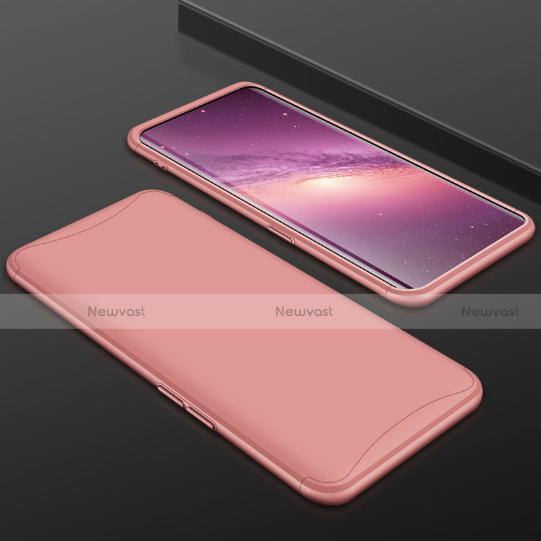 Hard Rigid Plastic Matte Finish Front and Back Cover Case 360 Degrees for Oppo Find X Rose Gold