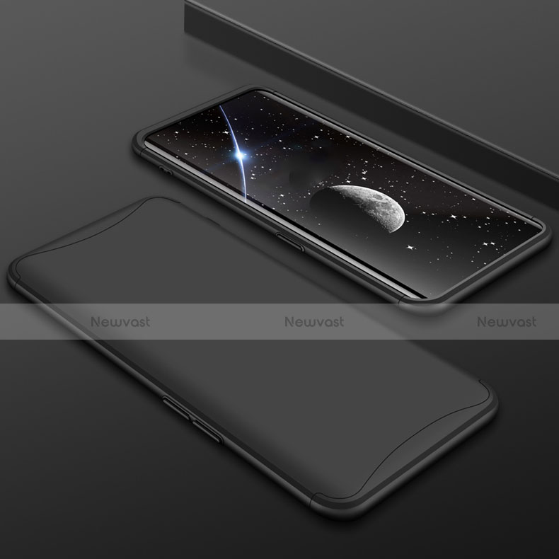 Hard Rigid Plastic Matte Finish Front and Back Cover Case 360 Degrees for Oppo Find X Super Flash Edition Black