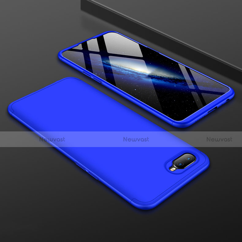 Hard Rigid Plastic Matte Finish Front and Back Cover Case 360 Degrees for Oppo K1 Blue