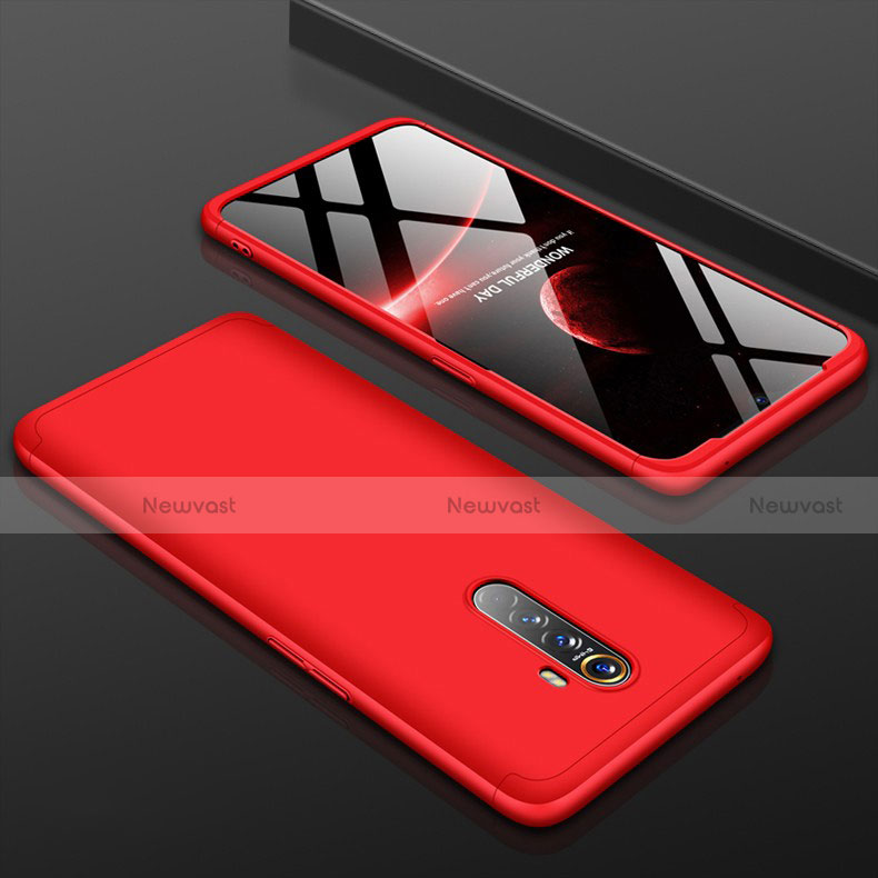 Hard Rigid Plastic Matte Finish Front and Back Cover Case 360 Degrees for Oppo Reno Ace Red