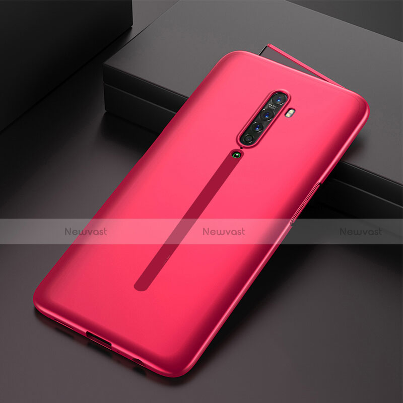 Hard Rigid Plastic Matte Finish Front and Back Cover Case 360 Degrees for Oppo Reno2 Red