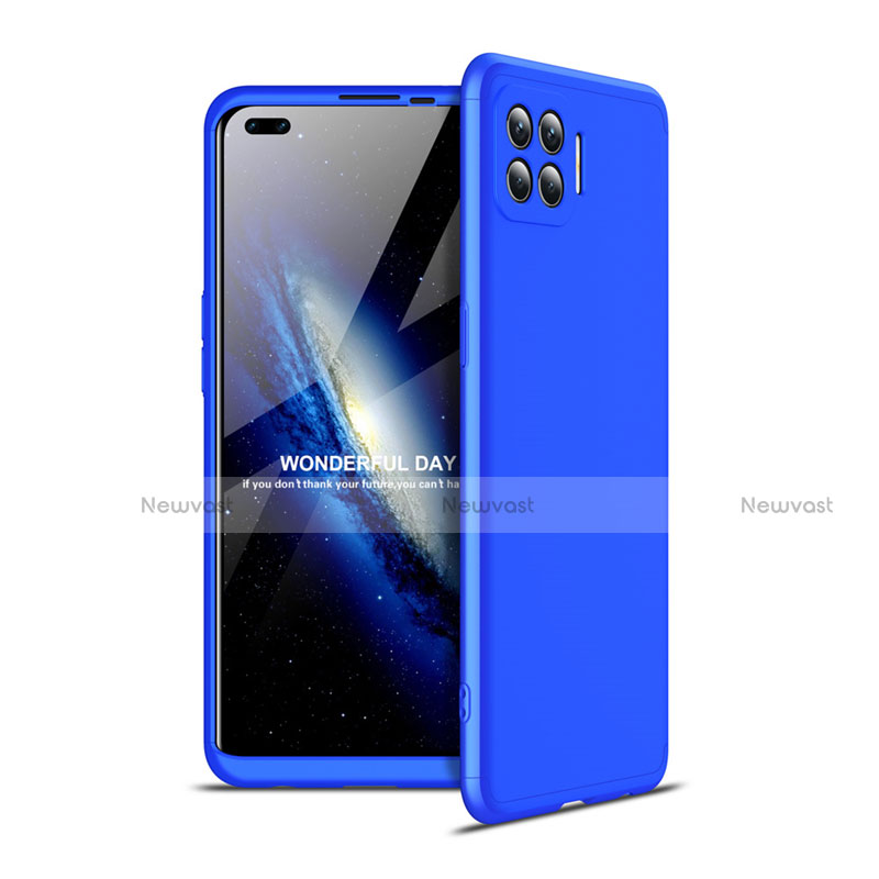 Hard Rigid Plastic Matte Finish Front and Back Cover Case 360 Degrees for Oppo Reno4 Lite Blue