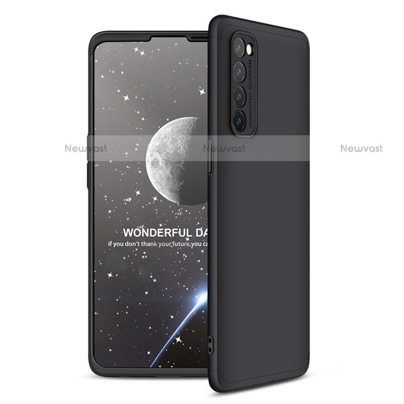 Hard Rigid Plastic Matte Finish Front and Back Cover Case 360 Degrees for Oppo Reno4 Pro 4G Black