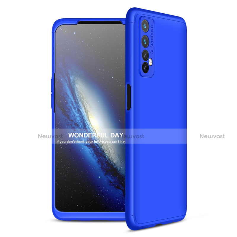 Hard Rigid Plastic Matte Finish Front and Back Cover Case 360 Degrees for Realme 7 Blue