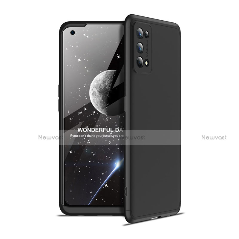 Hard Rigid Plastic Matte Finish Front and Back Cover Case 360 Degrees for Realme 7 Pro Black