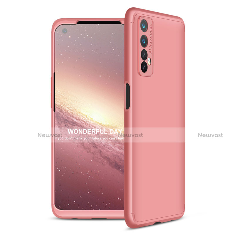 Hard Rigid Plastic Matte Finish Front and Back Cover Case 360 Degrees for Realme 7 Rose Gold