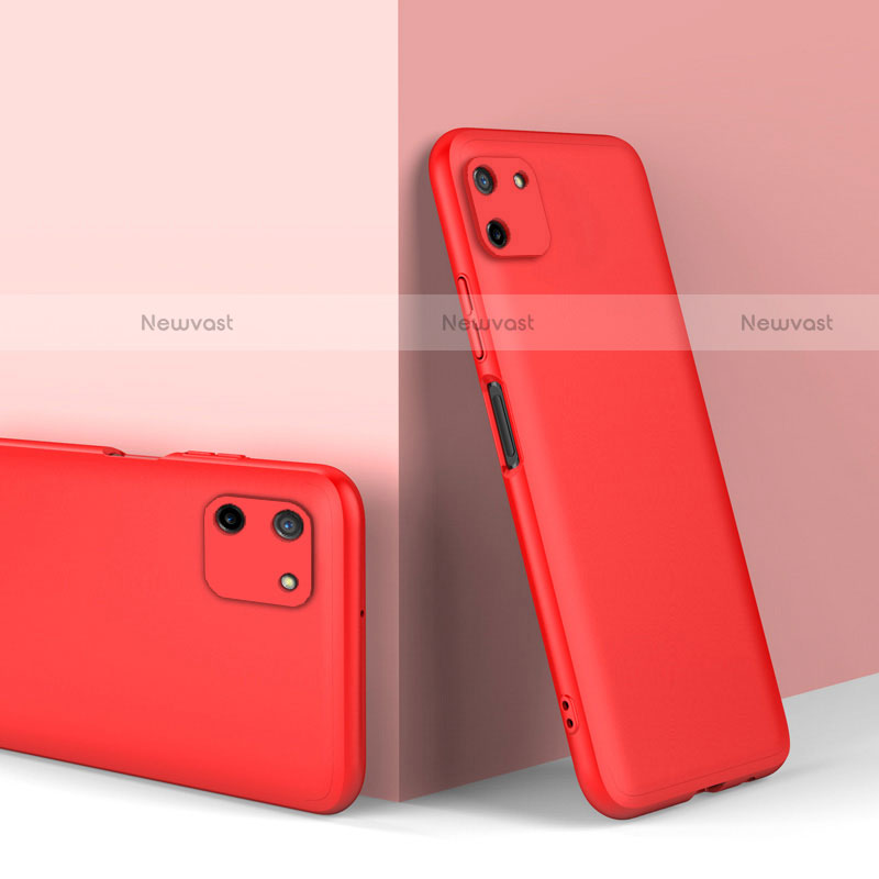 Hard Rigid Plastic Matte Finish Front and Back Cover Case 360 Degrees for Realme C11 Red