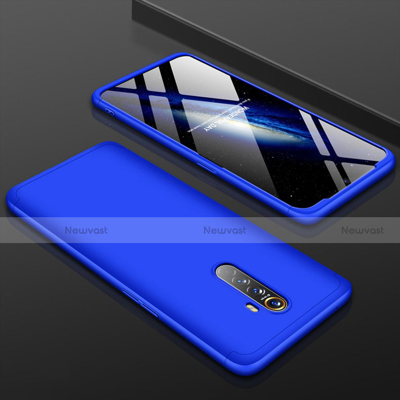 Hard Rigid Plastic Matte Finish Front and Back Cover Case 360 Degrees for Realme X2 Pro Blue