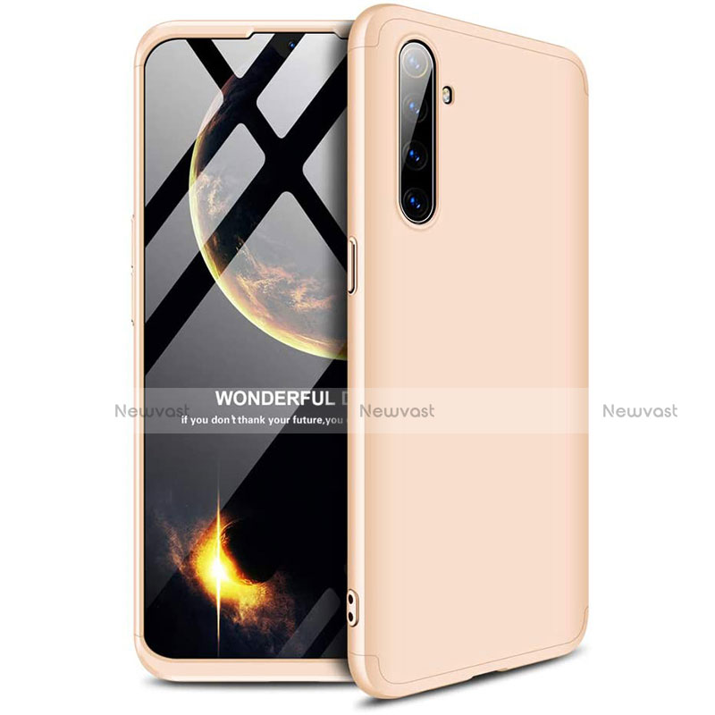 Hard Rigid Plastic Matte Finish Front and Back Cover Case 360 Degrees for Realme XT Gold