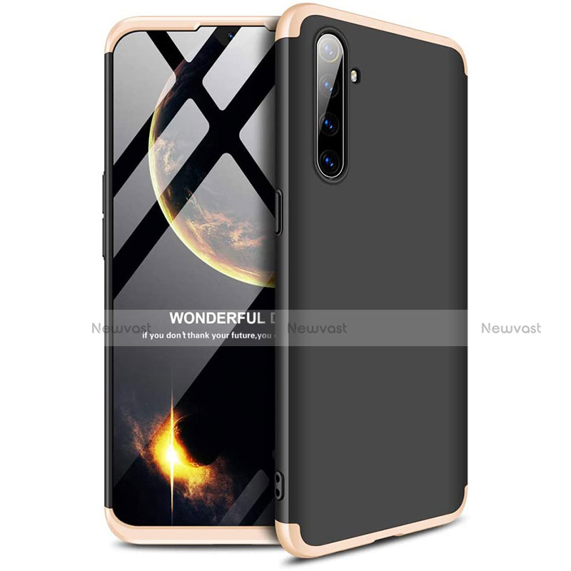 Hard Rigid Plastic Matte Finish Front and Back Cover Case 360 Degrees for Realme XT Gold and Black