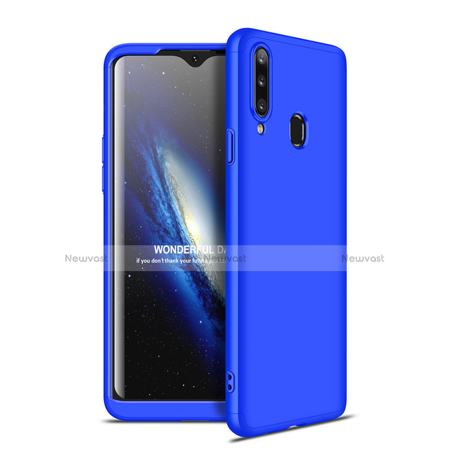 Hard Rigid Plastic Matte Finish Front and Back Cover Case 360 Degrees for Samsung Galaxy A20s Blue