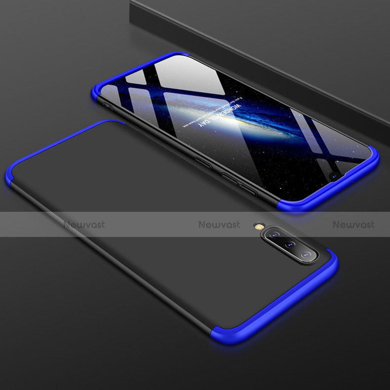 Hard Rigid Plastic Matte Finish Front and Back Cover Case 360 Degrees for Samsung Galaxy A30S Blue and Black