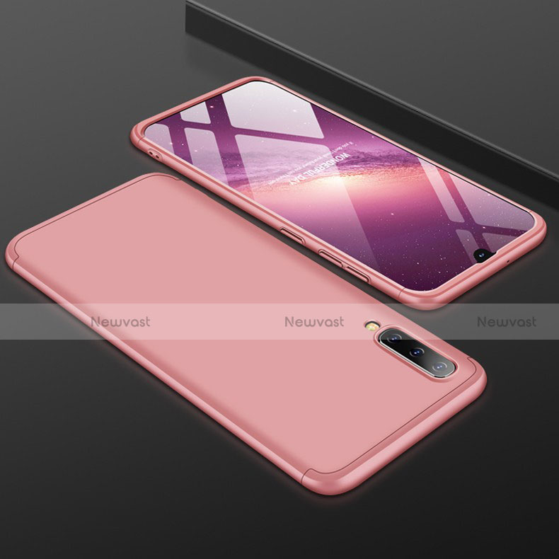 Hard Rigid Plastic Matte Finish Front and Back Cover Case 360 Degrees for Samsung Galaxy A30S Rose Gold