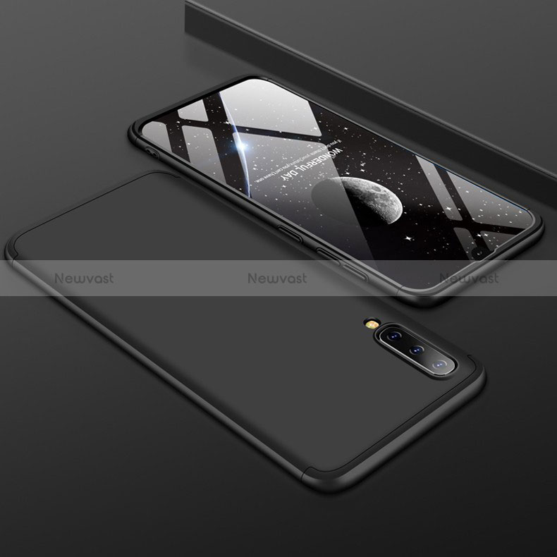 Hard Rigid Plastic Matte Finish Front and Back Cover Case 360 Degrees for Samsung Galaxy A50S Black