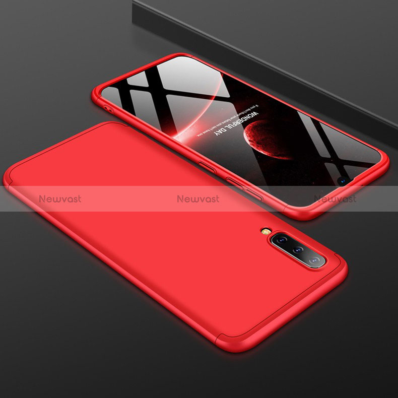 Hard Rigid Plastic Matte Finish Front and Back Cover Case 360 Degrees for Samsung Galaxy A50S Red