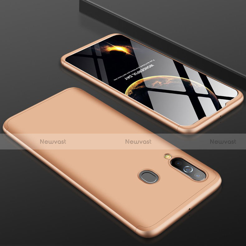 Hard Rigid Plastic Matte Finish Front and Back Cover Case 360 Degrees for Samsung Galaxy A60 Gold