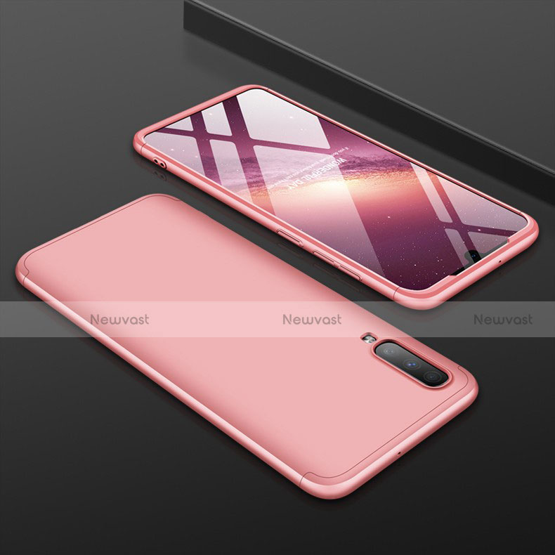 Hard Rigid Plastic Matte Finish Front and Back Cover Case 360 Degrees for Samsung Galaxy A70S Rose Gold