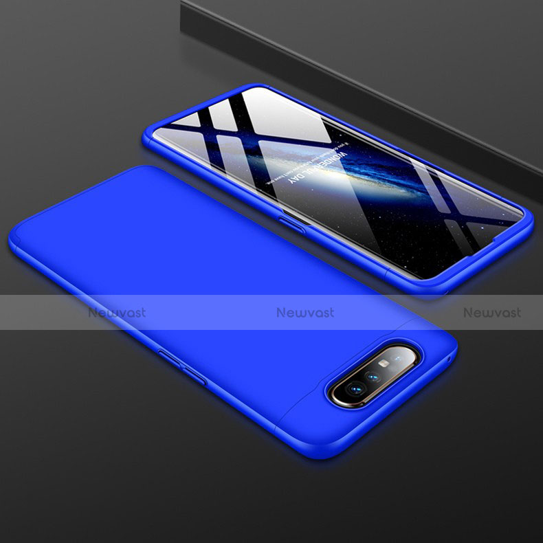 Hard Rigid Plastic Matte Finish Front and Back Cover Case 360 Degrees for Samsung Galaxy A80 Blue