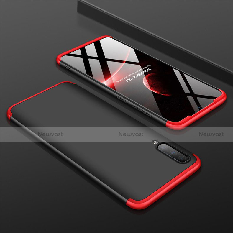 Hard Rigid Plastic Matte Finish Front and Back Cover Case 360 Degrees for Samsung Galaxy A90 5G Red and Black