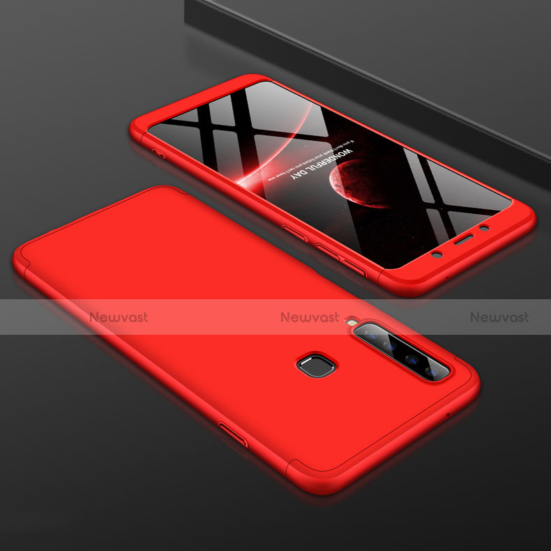 Hard Rigid Plastic Matte Finish Front and Back Cover Case 360 Degrees for Samsung Galaxy A9s Red