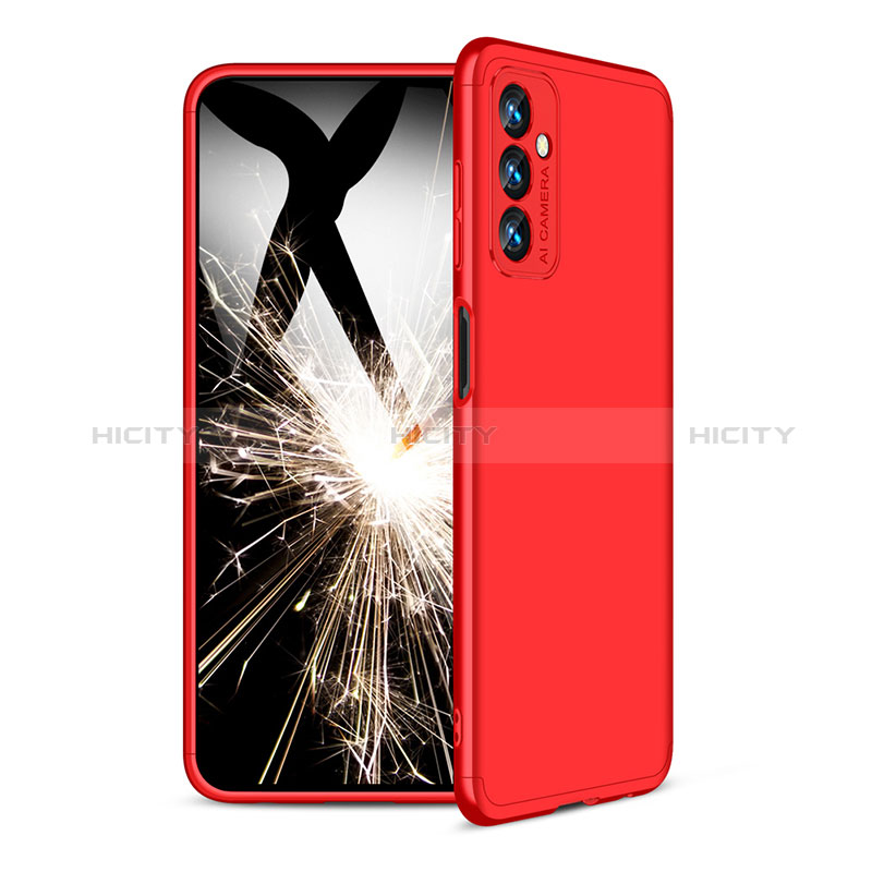 Hard Rigid Plastic Matte Finish Front and Back Cover Case 360 Degrees for Samsung Galaxy F13 4G Red