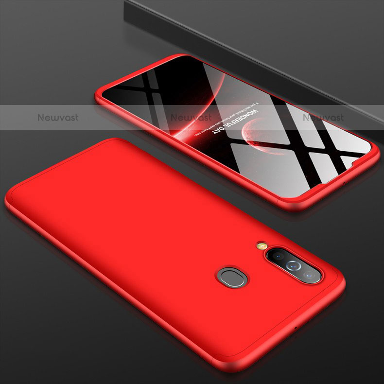 Hard Rigid Plastic Matte Finish Front and Back Cover Case 360 Degrees for Samsung Galaxy M40 Red