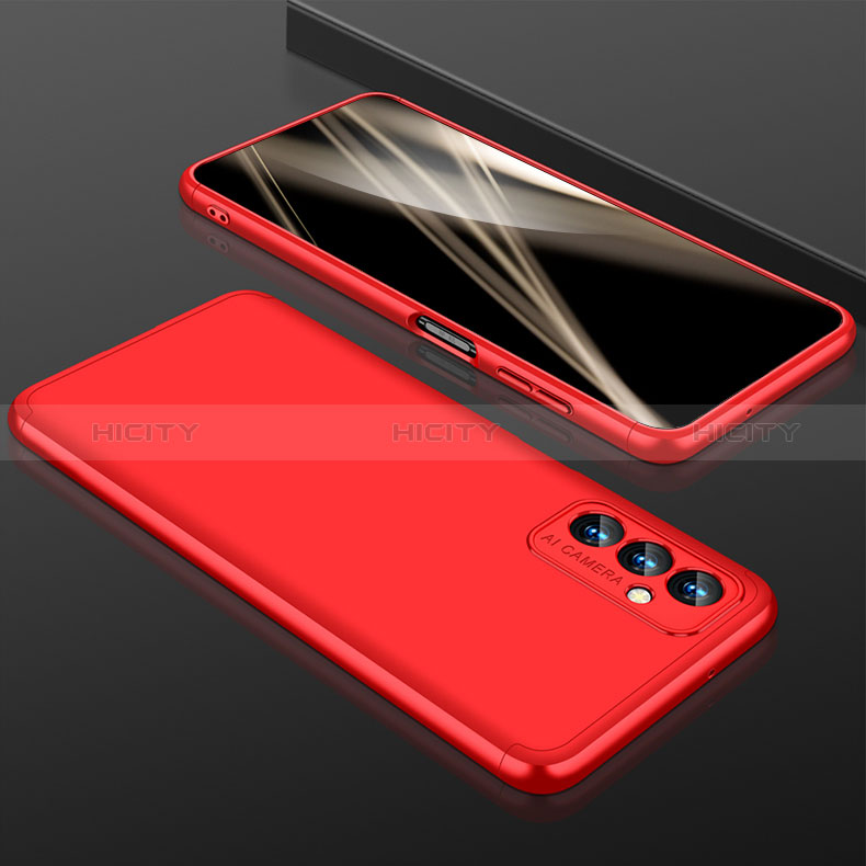 Hard Rigid Plastic Matte Finish Front and Back Cover Case 360 Degrees for Samsung Galaxy M54 5G Red