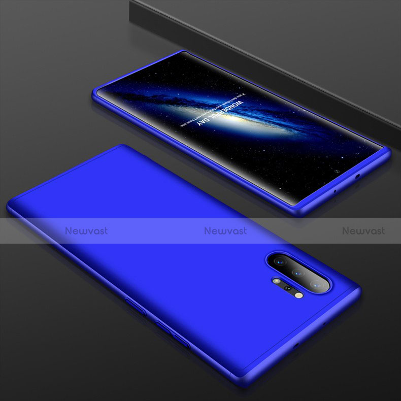 Hard Rigid Plastic Matte Finish Front and Back Cover Case 360 Degrees for Samsung Galaxy Note 10 Plus Blue
