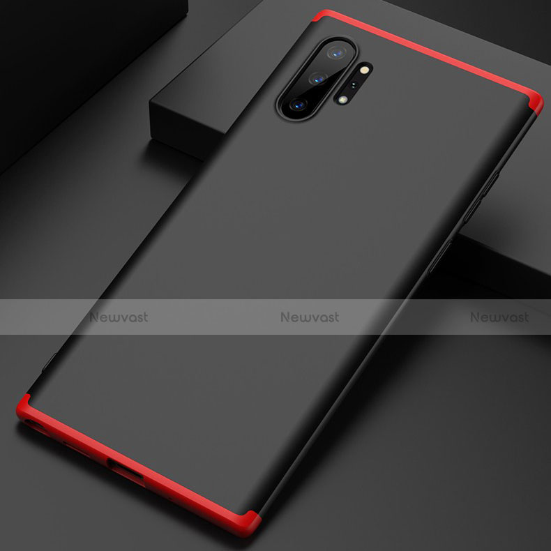 Hard Rigid Plastic Matte Finish Front and Back Cover Case 360 Degrees for Samsung Galaxy Note 10 Plus Red and Black