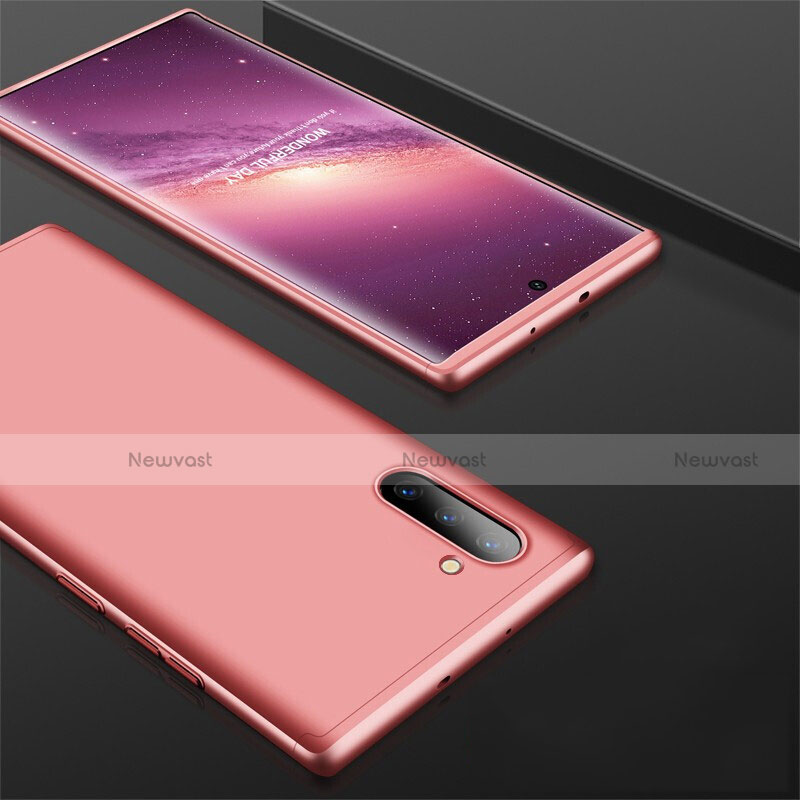 Hard Rigid Plastic Matte Finish Front and Back Cover Case 360 Degrees for Samsung Galaxy Note 10 Rose Gold