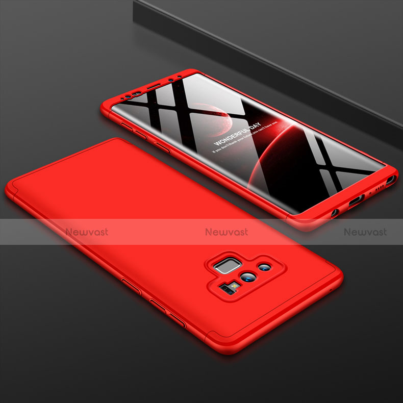 Hard Rigid Plastic Matte Finish Front and Back Cover Case 360 Degrees for Samsung Galaxy Note 9 Red