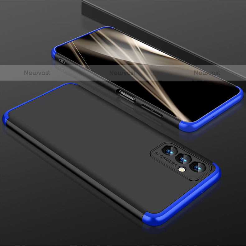 Hard Rigid Plastic Matte Finish Front and Back Cover Case 360 Degrees for Samsung Galaxy Quantum2 5G Blue and Black