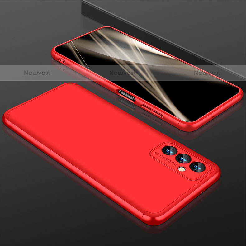 Hard Rigid Plastic Matte Finish Front and Back Cover Case 360 Degrees for Samsung Galaxy Quantum2 5G Red