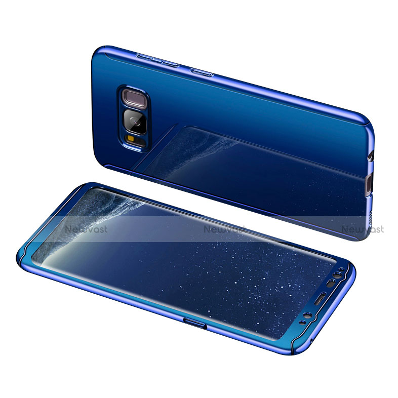 Hard Rigid Plastic Matte Finish Front and Back Cover Case 360 Degrees for Samsung Galaxy S8 Blue