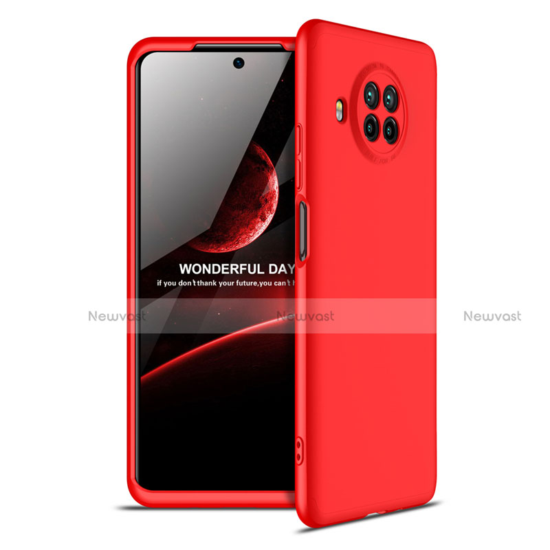 Hard Rigid Plastic Matte Finish Front and Back Cover Case 360 Degrees for Xiaomi Mi 10i 5G Red