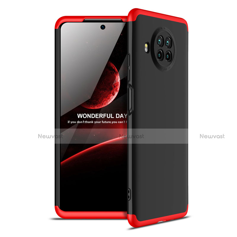 Hard Rigid Plastic Matte Finish Front and Back Cover Case 360 Degrees for Xiaomi Mi 10i 5G Red and Black