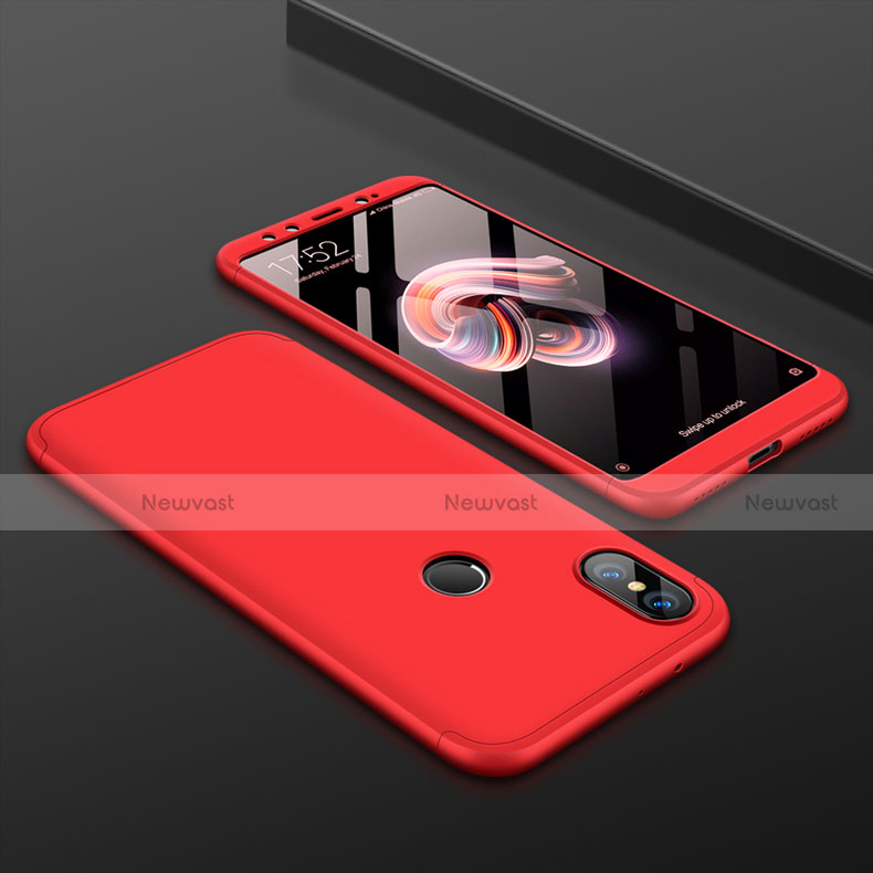 Hard Rigid Plastic Matte Finish Front and Back Cover Case 360 Degrees for Xiaomi Mi 6X Red